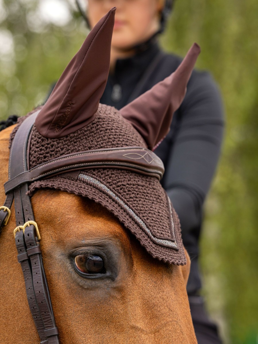 Horse LeMieux Crystal Fly Hoods | Crystal Fly Hood Brown