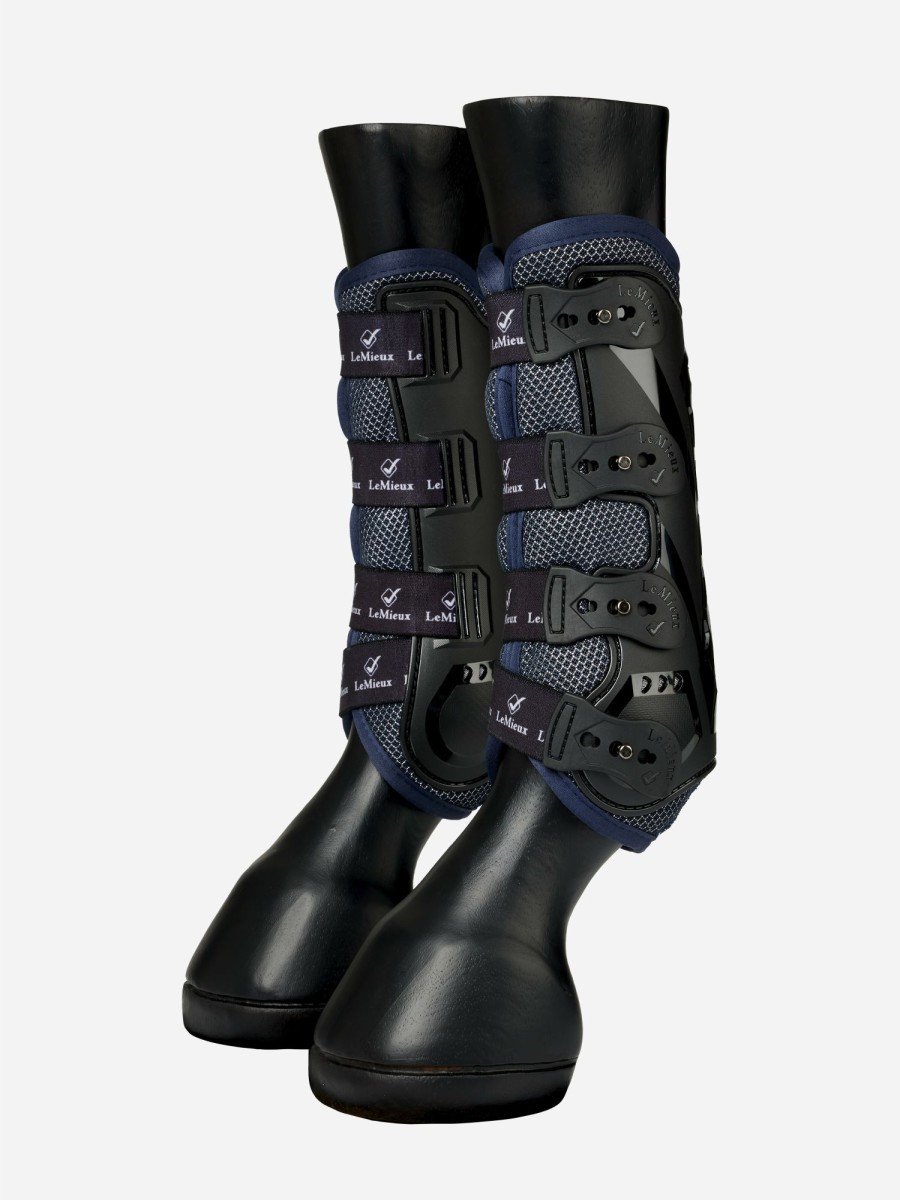 Horse LeMieux Support Boots | Ultra Mesh Snug Boots Front Dark Navy