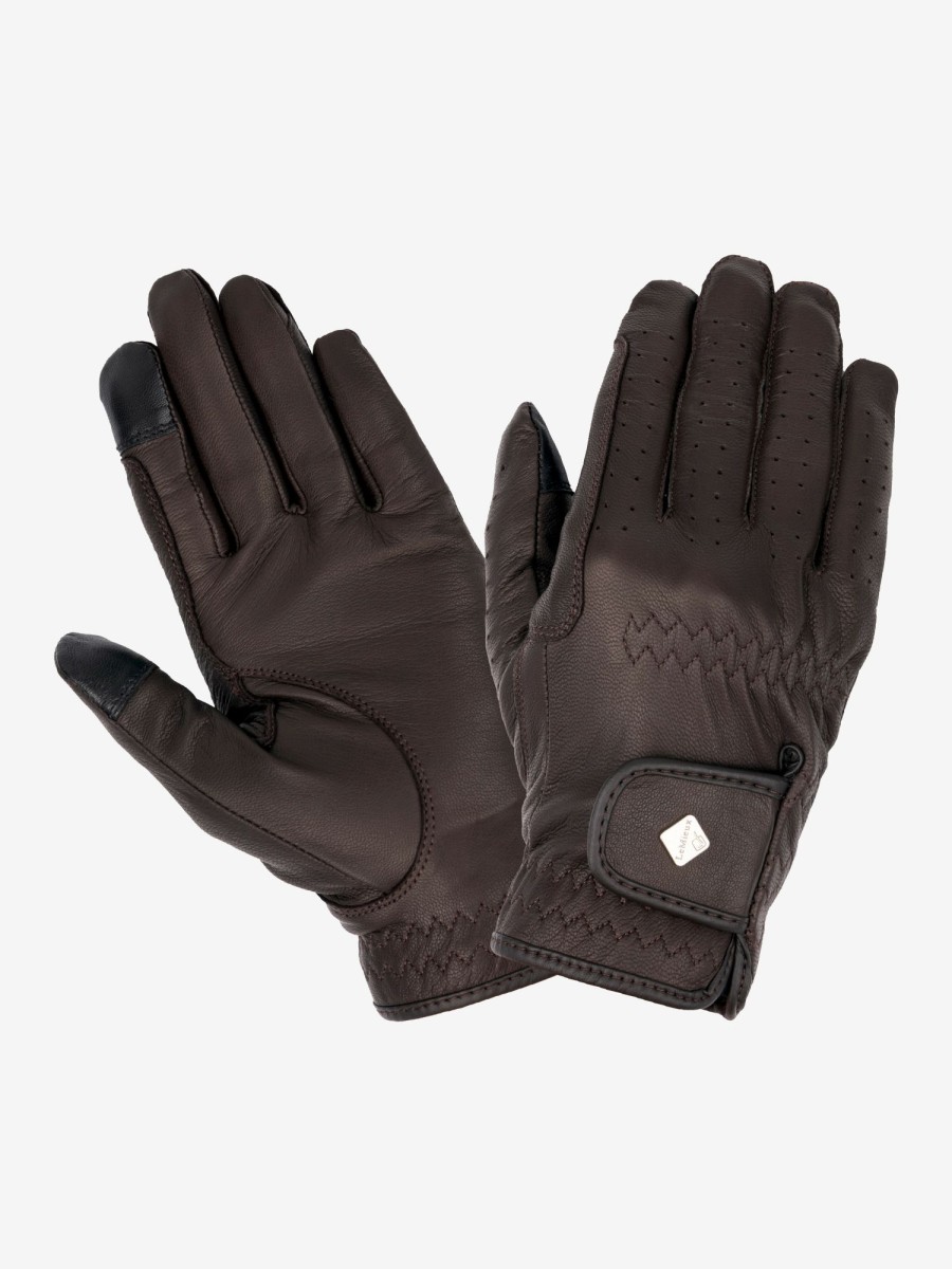 Discipline LeMieux Competition Wear | Classic Leather Riding Gloves Brown