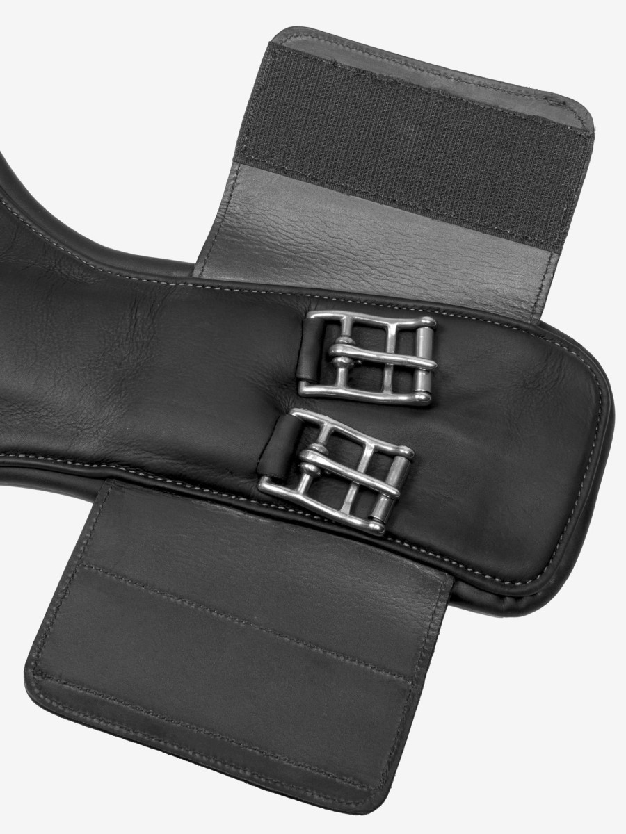 Horse LeMieux Girths | Gel-Tek Anatomic Short Stud Girth With Magnet Black