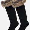 Clothing LeMieux Socks | Wellington Boot Sock Faux Fur Black