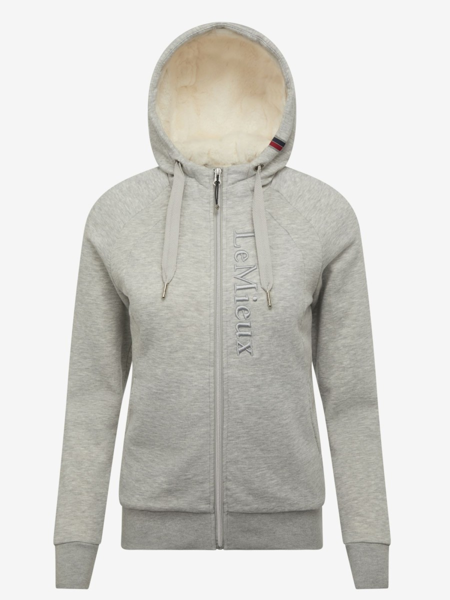 Clothing LeMieux Hoodies & Jumpers | Elite Sherpa Lined Zip Through Hoodie Grey Marl