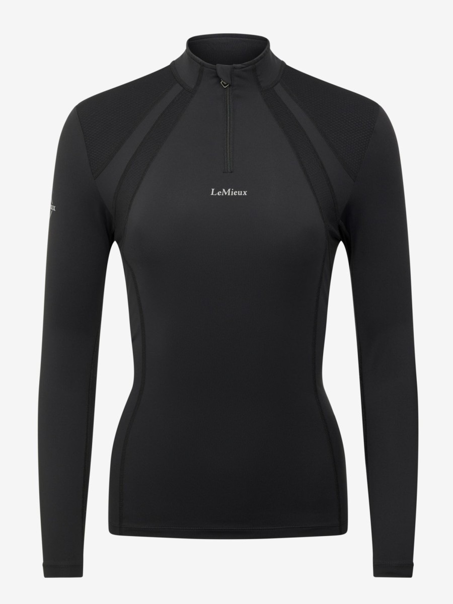 Clothing LeMieux Base Layers | Mia Mesh Long Sleeve Base Layer Black