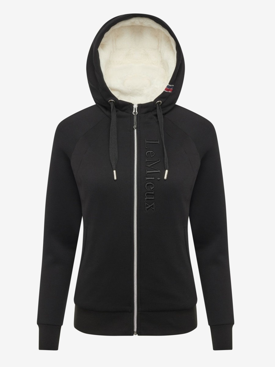 Clothing LeMieux Hoodies & Jumpers | Elite Sherpa Lined Zip Through Hoodie Black