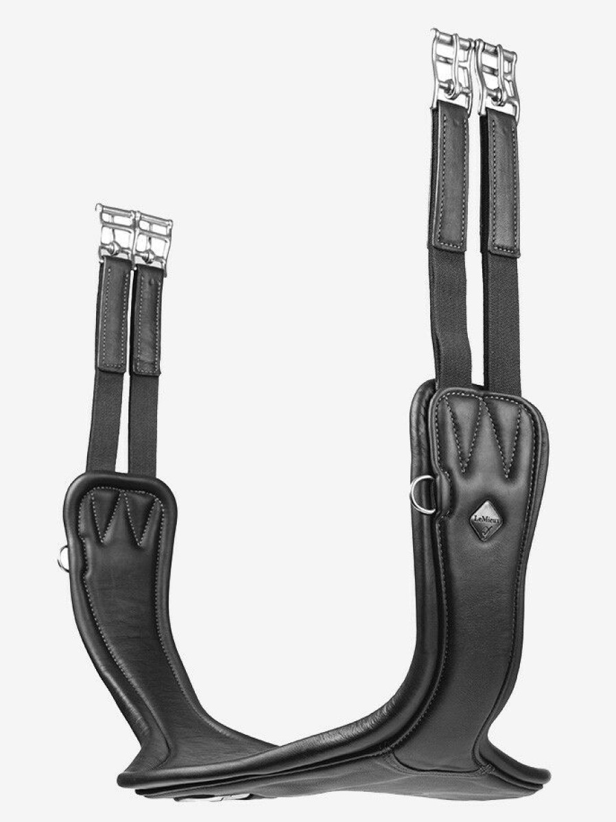 Horse LeMieux Girths | Gel-Tek Anatomic Long Stud Girth Black