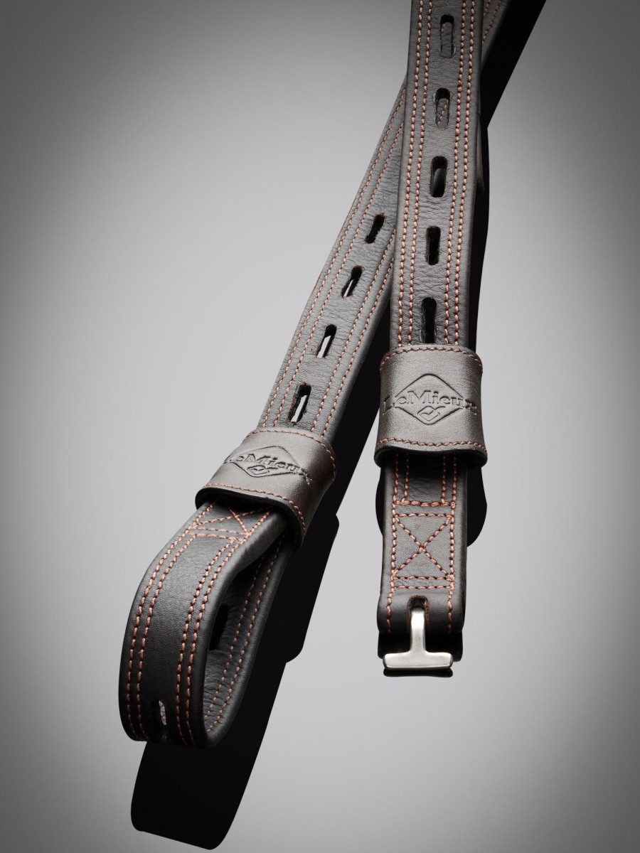 Horse LeMieux Stirrups & Leathers | Vector Close Contact Stirrup Leather Brown