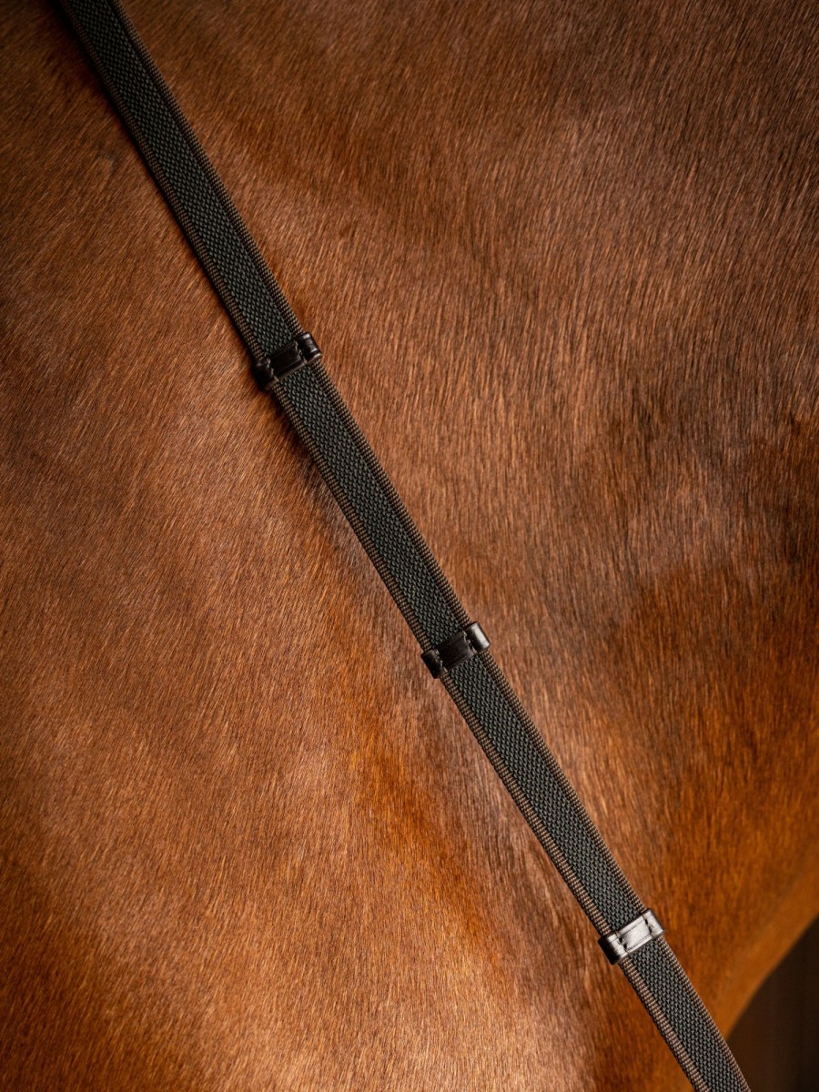 Horse LeMieux Reins | Rubber Grip Continental Reins Havana/Silver