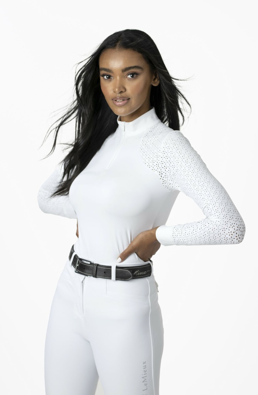 Discipline LeMieux Tops | Olivia Long Sleeve Show Shirt White