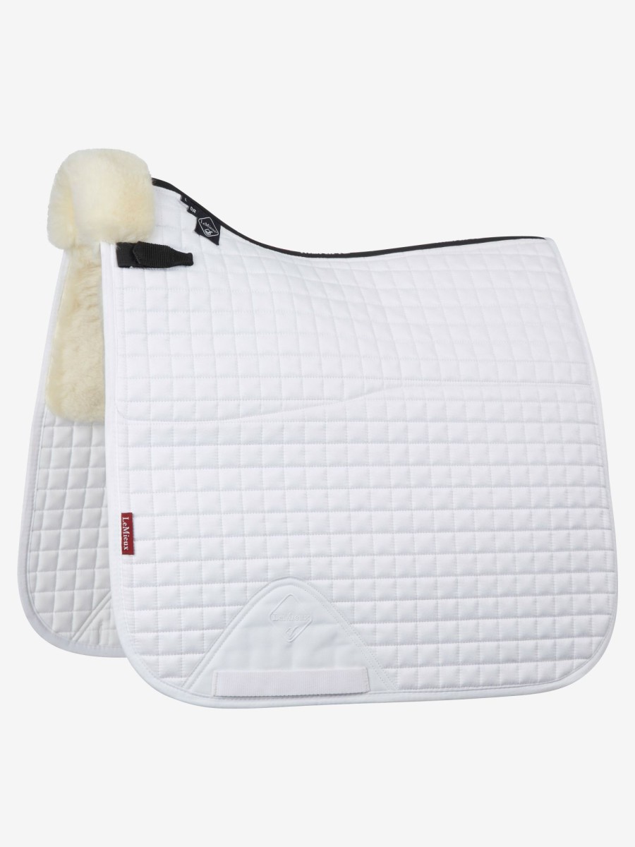 Saddle Pads LeMieux | Merino+ Dressage Square Half Lined White/Natural Large