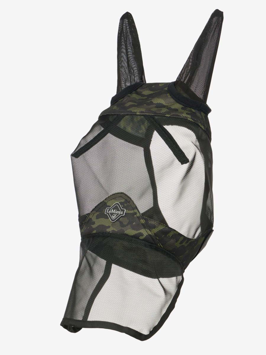 Horse LeMieux Fly Rugs & Masks | Visor-Tek Full Fly Mask Camo Green