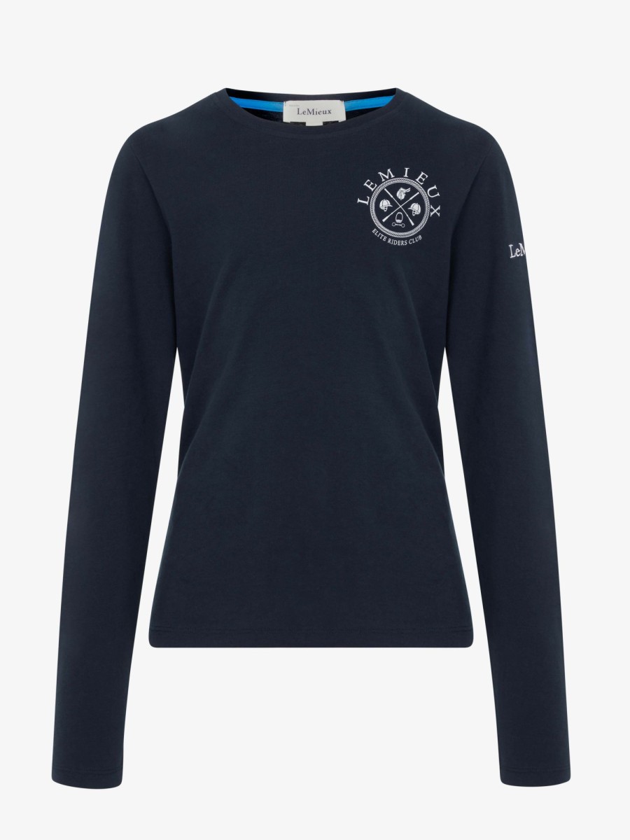 Clothing LeMieux Shirts & Tops | Young Rider Lara Long Sleeve Tee Navy