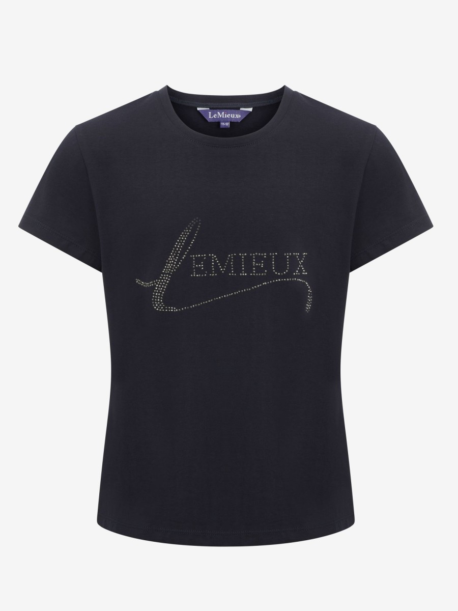 Clothing LeMieux Shirts & Tops | Young Rider Diamante T-Shirt Navy