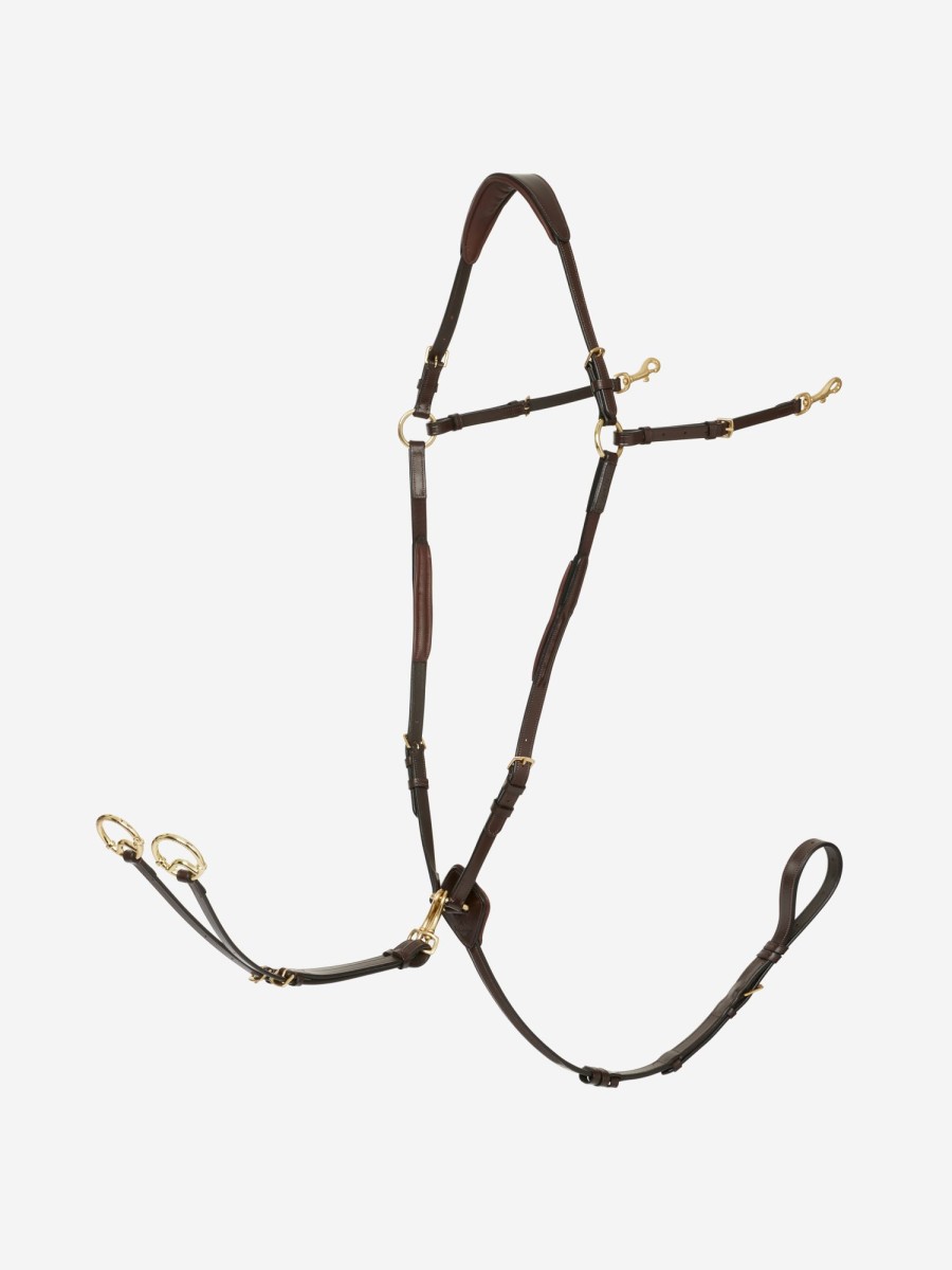 Horse LeMieux Martingales & Breastplates | Breastplate (D-Ring Attachment) Havana/Brass