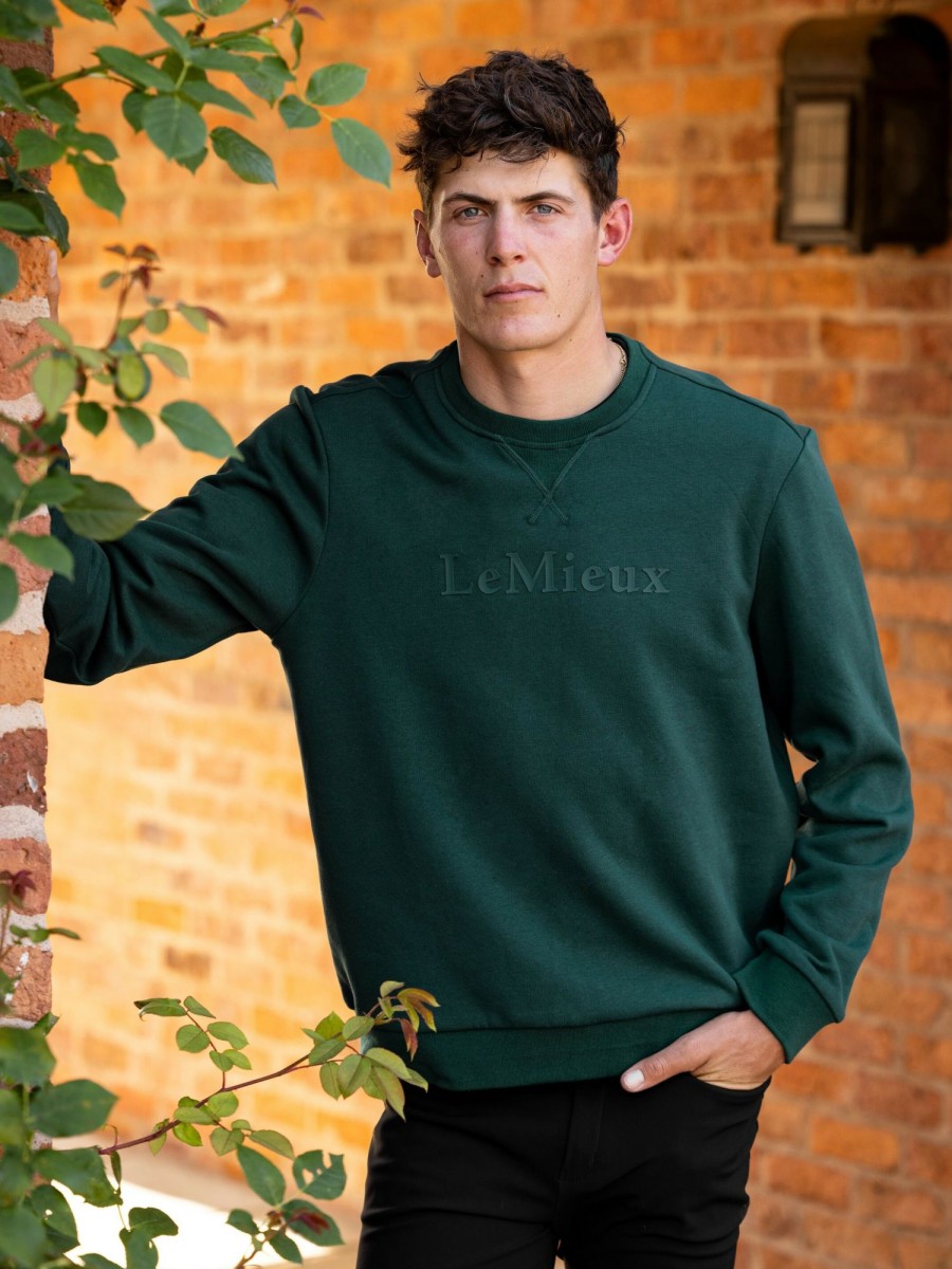 Clothing LeMieux Hoodies & Jumpers | Mens Elite Crew Sweatshirt Spruce