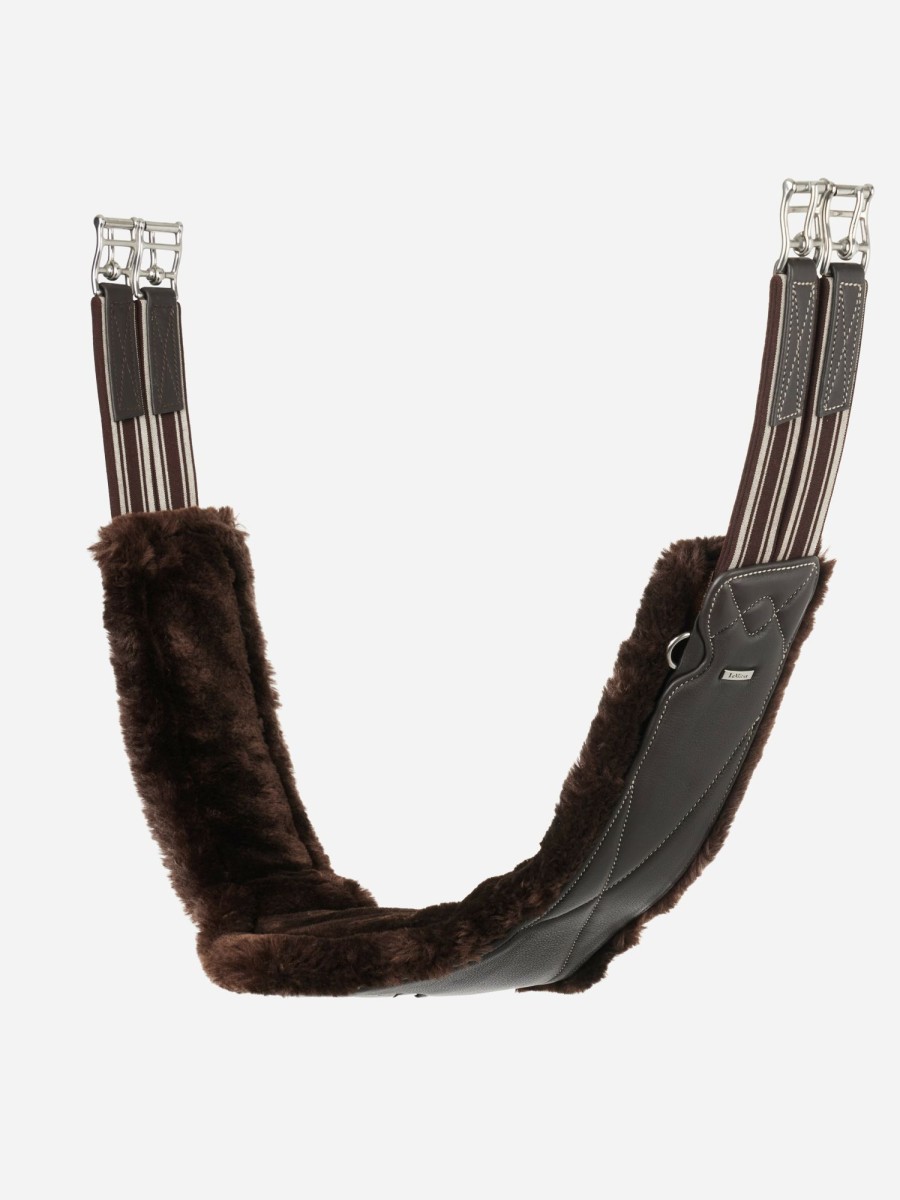 Horse LeMieux Girths | Arika Simuwool Contoured Long Girth Brown