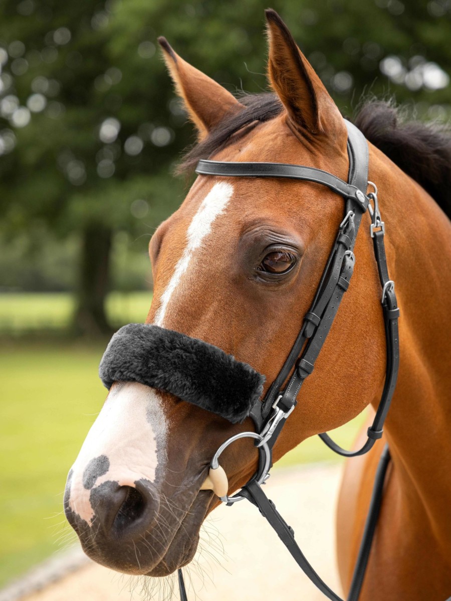 Horse LeMieux Accessories | Simuwool Noseband Cover Black One Size