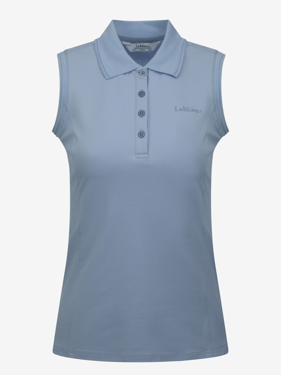 Clothing LeMieux Tops | Sleeveless Polo Shirt Denim