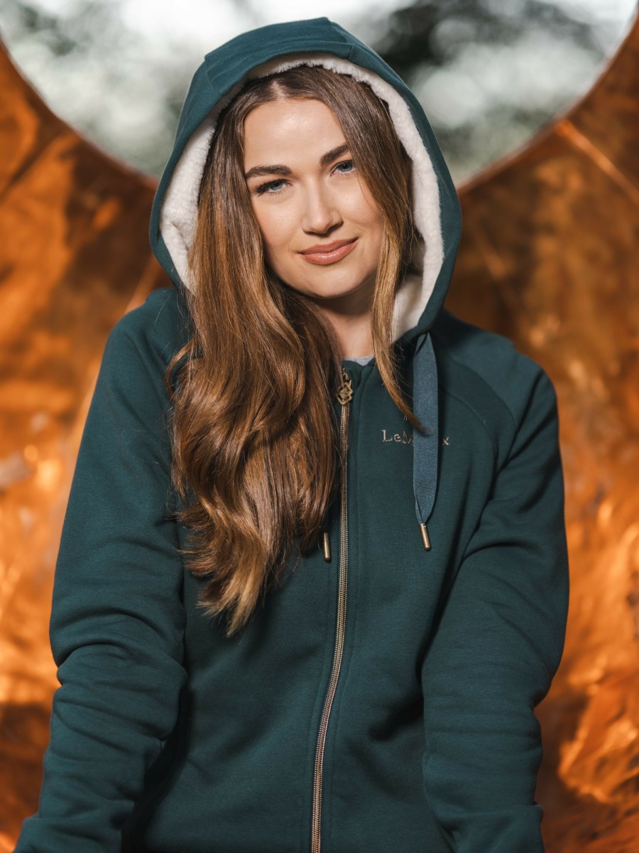 Clothing LeMieux Hoodies & Jumpers | Sherpa Lined Hoodie Spruce