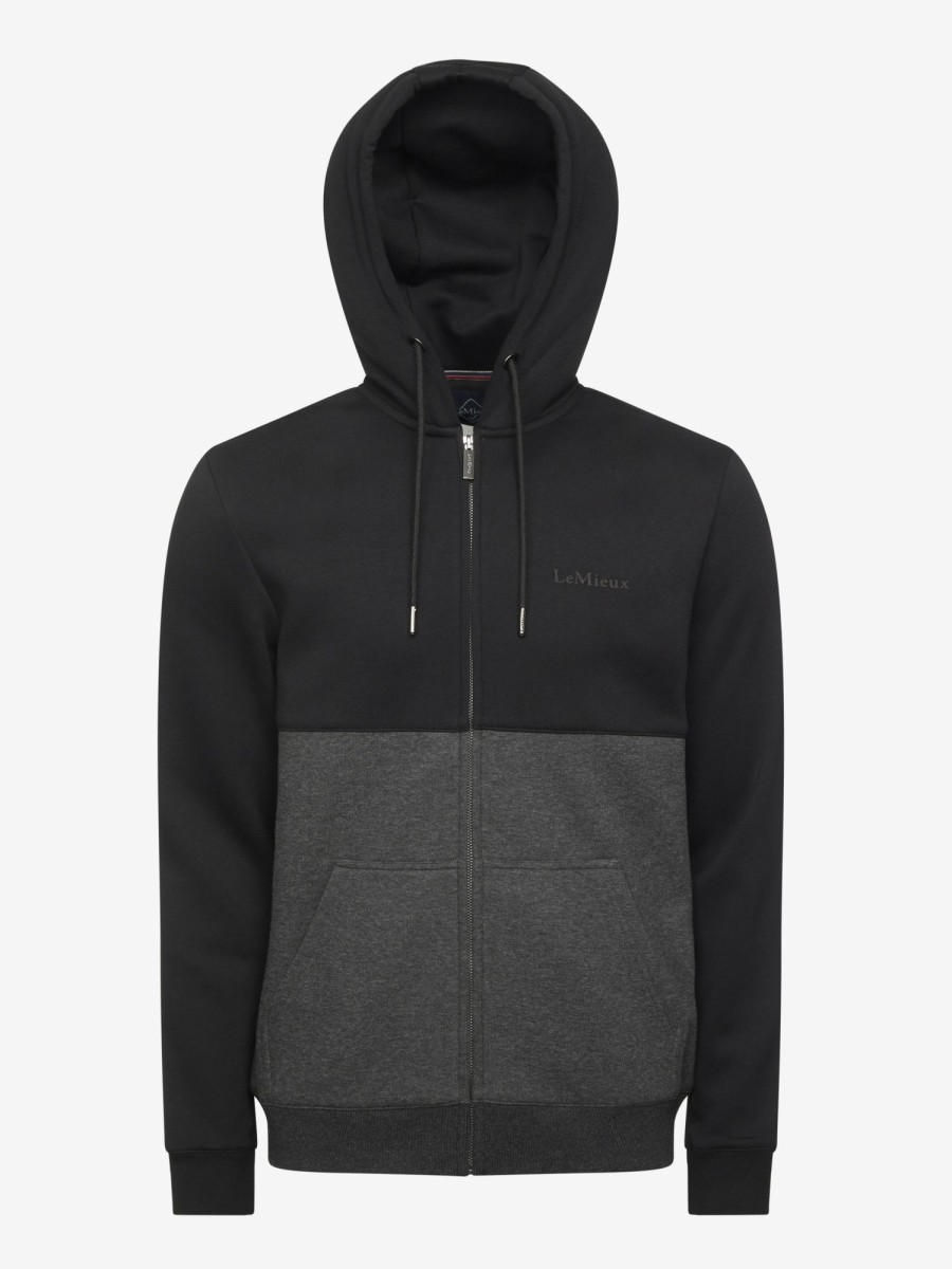 Clothing LeMieux Hoodies & Jumpers | Mens Elite Zip Through Hoodie Charcoal Marl