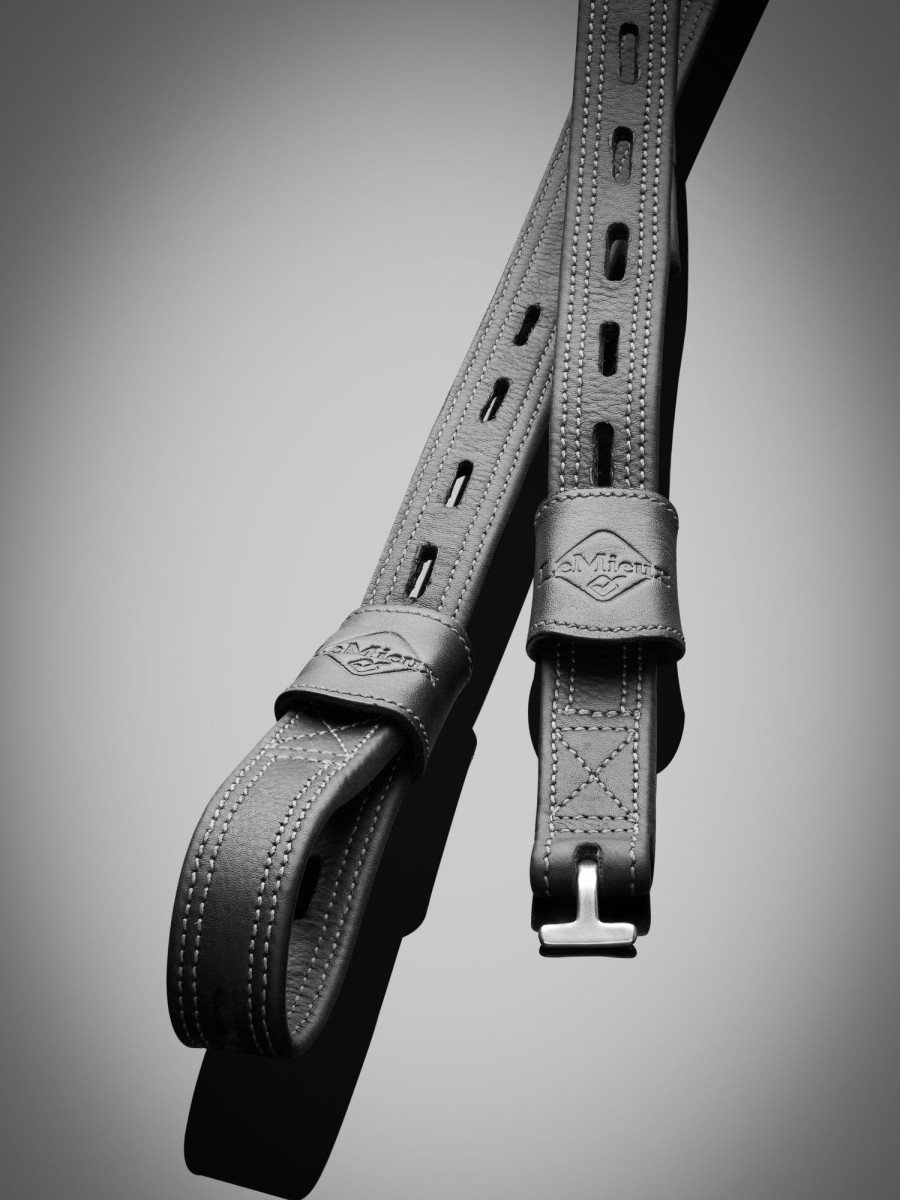 Horse LeMieux Stirrups & Leathers | Vector Close Contact Stirrup Leather Black