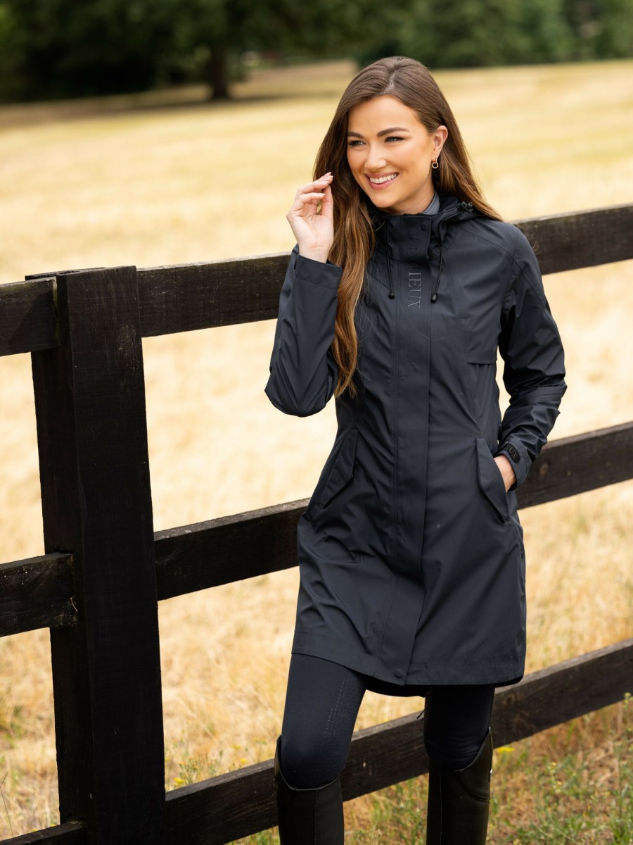 Clothing LeMieux Coats & Jackets | Grace Long Rain Jacket Navy